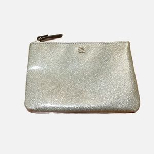 Kate Spade Mavis St Glitter Bug Mini Pouch Silver